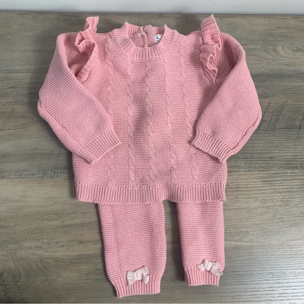 Nicole by Nicole‎ Miller baby girl sweater set top and bottom set size 24 months